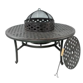 Outdoor 52 Inch Coffee Table With Wood Burning Fire Pit