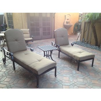 Santa Monica Chaise Lounge 3PC Set With End Table