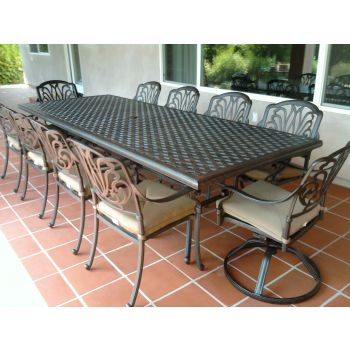Catalina 11PC Outdoor Dining Set with Rectangle Table