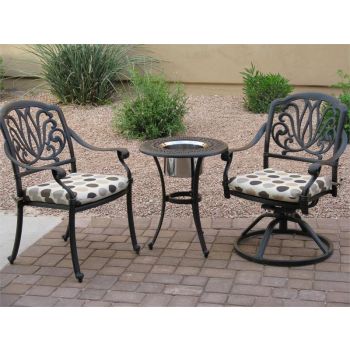 Catalina 3PC Outdoor Set with Round Ice Bucket End Table