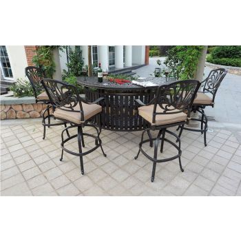 Catalina 5 Piece Outdoor Party Bar Set with Cushion