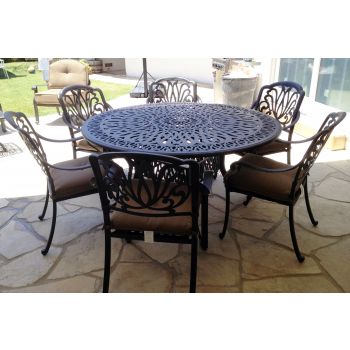 Catalina 7PC Outdoor Dining Set With 60 Inch Round Table