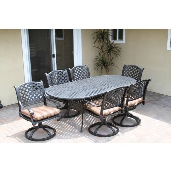 Santa Monica 7PC Dining Set With Oval Table