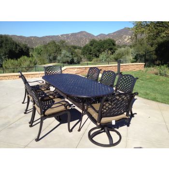 Santa Monica 9PC Outdoor Dining Set With Oval Table