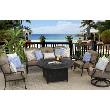 Catalina Chat Set With Fire Pit Table
